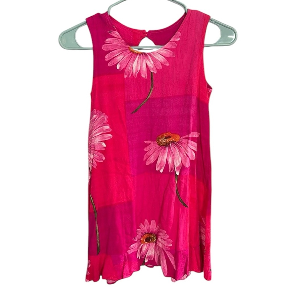 JAMS WORLD Kasana pink floral Hawaiian dress Girls Size Medium Vintage USA